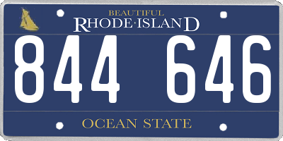 RI license plate 844646
