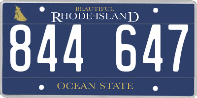 RI license plate 844647