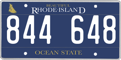 RI license plate 844648