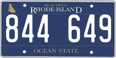 RI license plate 844649