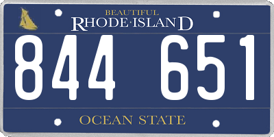RI license plate 844651