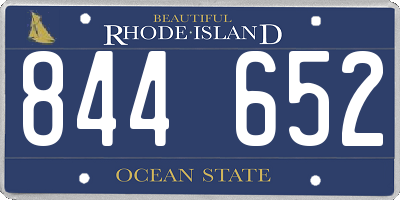 RI license plate 844652