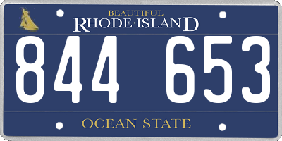 RI license plate 844653