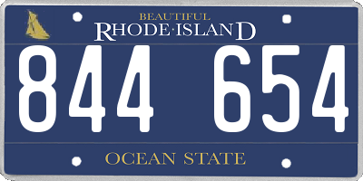 RI license plate 844654