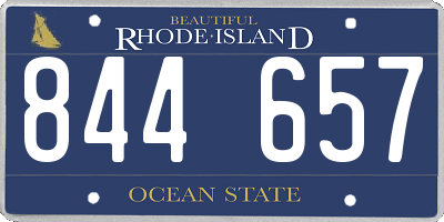 RI license plate 844657