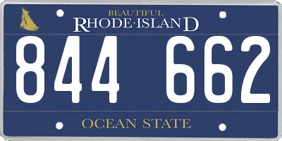 RI license plate 844662