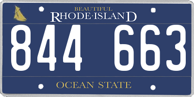 RI license plate 844663