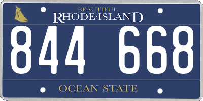 RI license plate 844668