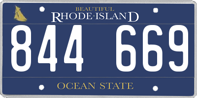 RI license plate 844669