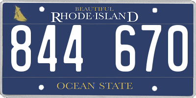 RI license plate 844670