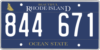 RI license plate 844671