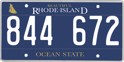 RI license plate 844672