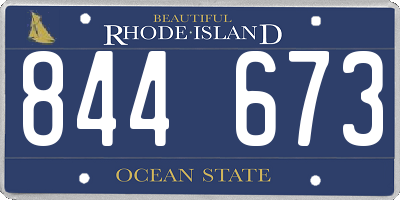 RI license plate 844673