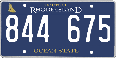 RI license plate 844675