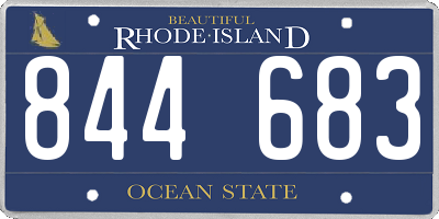 RI license plate 844683