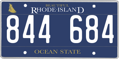 RI license plate 844684