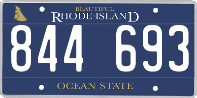 RI license plate 844693
