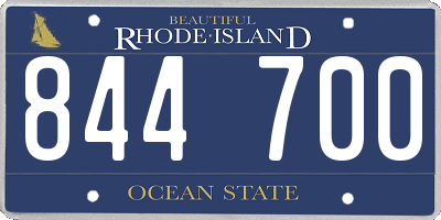 RI license plate 844700