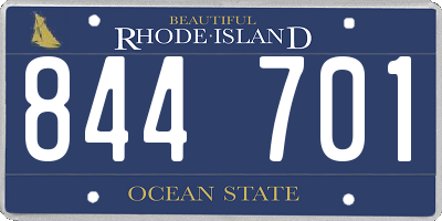 RI license plate 844701