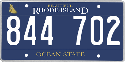 RI license plate 844702