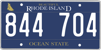 RI license plate 844704