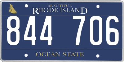RI license plate 844706