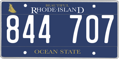 RI license plate 844707