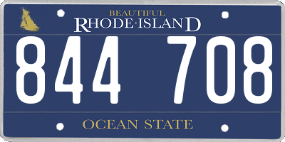 RI license plate 844708