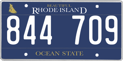 RI license plate 844709