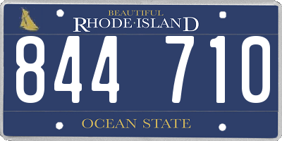 RI license plate 844710