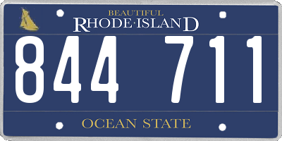 RI license plate 844711