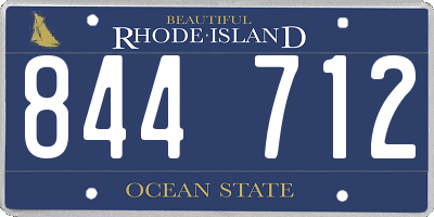 RI license plate 844712