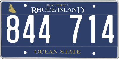 RI license plate 844714