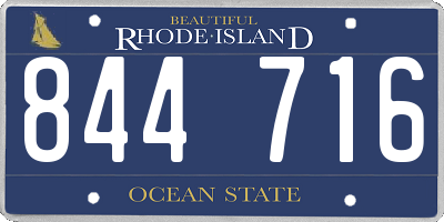 RI license plate 844716