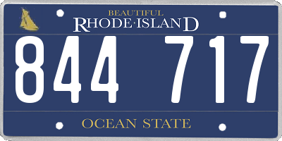 RI license plate 844717