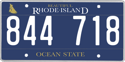 RI license plate 844718