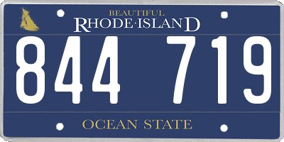 RI license plate 844719
