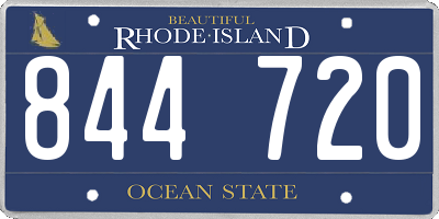 RI license plate 844720