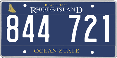 RI license plate 844721