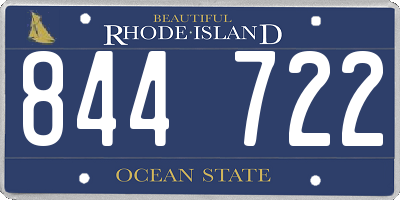 RI license plate 844722