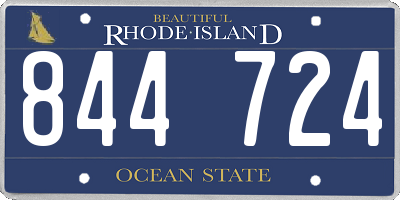 RI license plate 844724