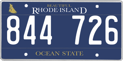 RI license plate 844726