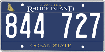RI license plate 844727
