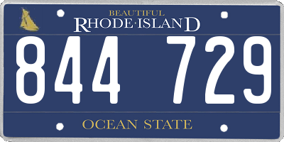 RI license plate 844729