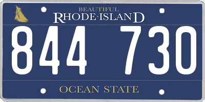RI license plate 844730