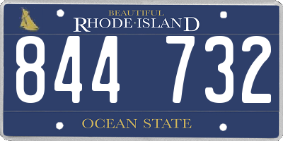 RI license plate 844732