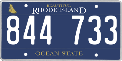 RI license plate 844733