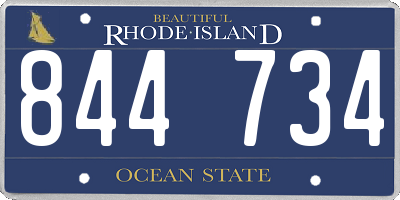 RI license plate 844734