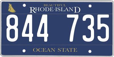 RI license plate 844735