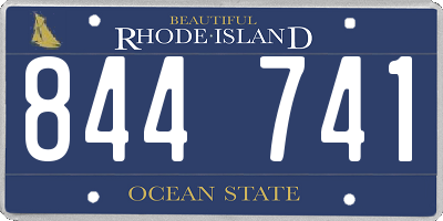 RI license plate 844741